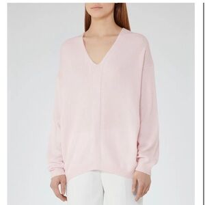 Reiss Rae Soft Pink V-Neck Sweater